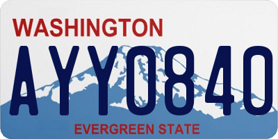 WA license plate AYY0840