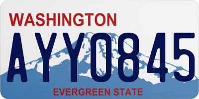 WA license plate AYY0845