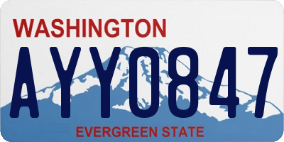 WA license plate AYY0847