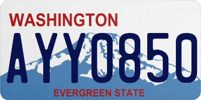 WA license plate AYY0850