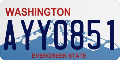 WA license plate AYY0851