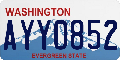 WA license plate AYY0852