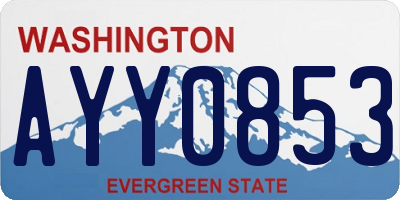 WA license plate AYY0853