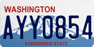 WA license plate AYY0854