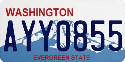 WA license plate AYY0855