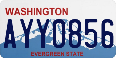 WA license plate AYY0856