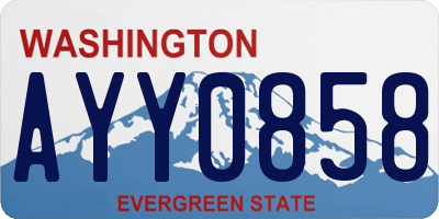 WA license plate AYY0858