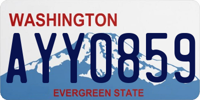 WA license plate AYY0859