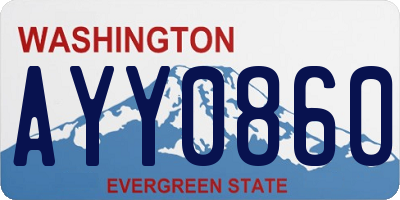 WA license plate AYY0860