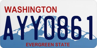 WA license plate AYY0861