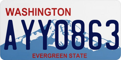 WA license plate AYY0863