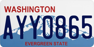 WA license plate AYY0865