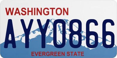 WA license plate AYY0866