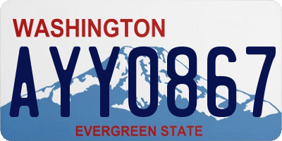 WA license plate AYY0867