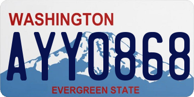 WA license plate AYY0868