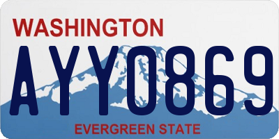 WA license plate AYY0869