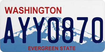 WA license plate AYY0870