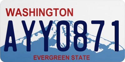 WA license plate AYY0871