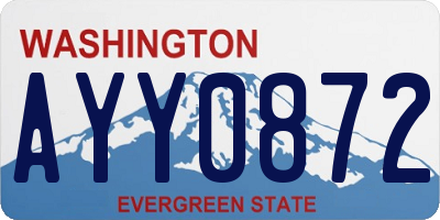 WA license plate AYY0872