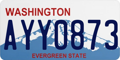 WA license plate AYY0873