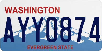 WA license plate AYY0874