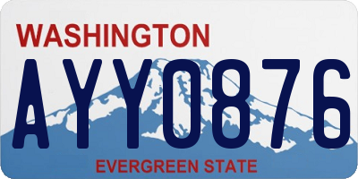 WA license plate AYY0876