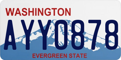 WA license plate AYY0878