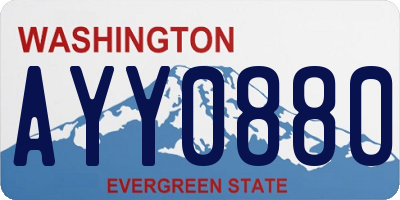 WA license plate AYY0880