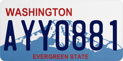 WA license plate AYY0881