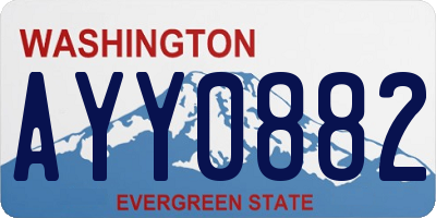 WA license plate AYY0882