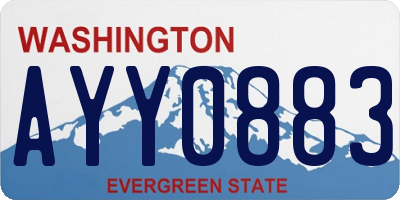 WA license plate AYY0883