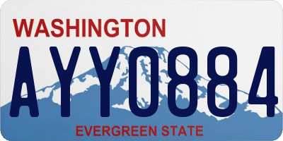 WA license plate AYY0884