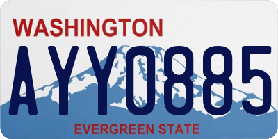 WA license plate AYY0885