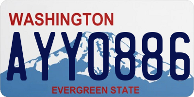 WA license plate AYY0886