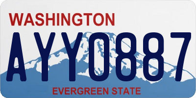 WA license plate AYY0887