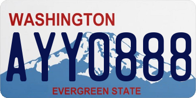 WA license plate AYY0888