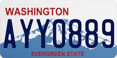 WA license plate AYY0889