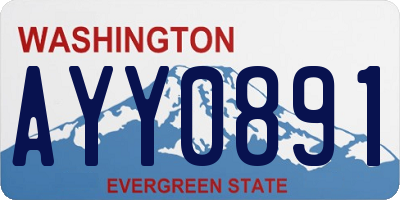 WA license plate AYY0891