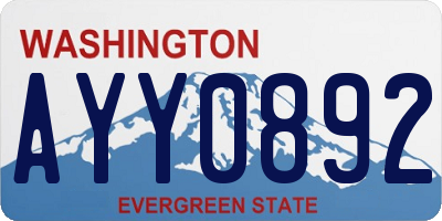 WA license plate AYY0892