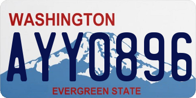 WA license plate AYY0896