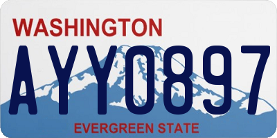 WA license plate AYY0897