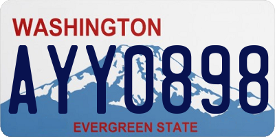 WA license plate AYY0898