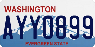 WA license plate AYY0899