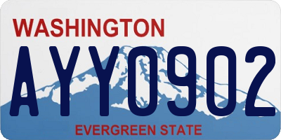 WA license plate AYY0902