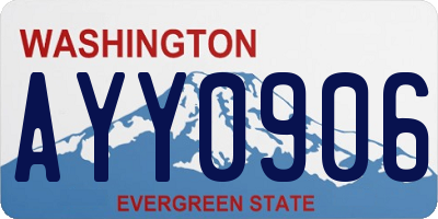 WA license plate AYY0906