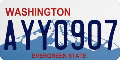 WA license plate AYY0907