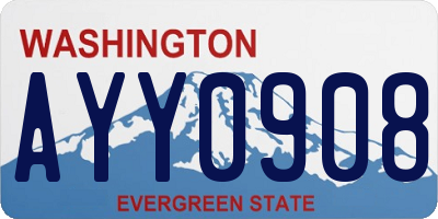 WA license plate AYY0908