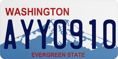 WA license plate AYY0910