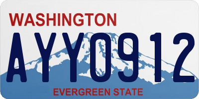 WA license plate AYY0912