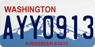 WA license plate AYY0913